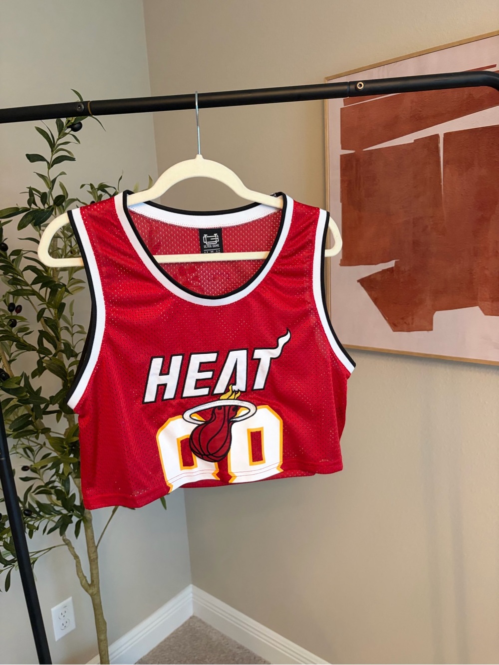 Miami Heat Red Cropped Basketball Jersey